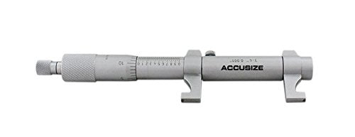 Accusize Industrial Tools 3-4'' by 0.001'' Inside Micrometer in Fitted Case, Satin Chrome Finished, Eg00-3224 | Range: 3-4", Graduation: 0.001", Accuracy: 0.00028", Resolution: 0.0001", Satin Chrome Finish
