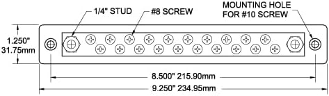 Blue Sea Systems 2302 150 Amp Common BusBar with 20 screws
