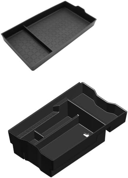BIBIBO 2Pack for 2026 Toyota RAV4 Center Console Organizer 2026 Toyota RAV4 Console Armrest Tray +Console Armrest Box Bottom Silicone Mat 2026 RAV4 Central Insert Organizer 2026 RAV4 Accessories