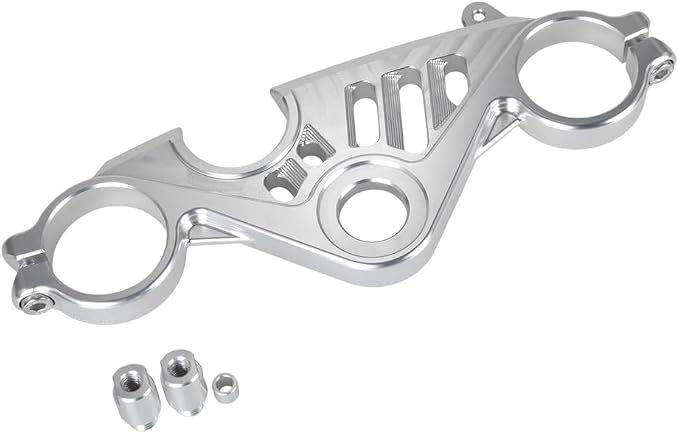 ONE.K.S Motorcycle Uplink Triple Tree Forks Front End Upper Top Clamp CNC Aluminum Steering Clamp Fit for YZF R6 European Version 2017-2025 (Silver)