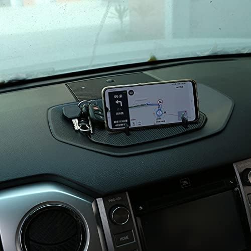 Fit for Toyota Tundra 2007-2021 Car Dash Center Console Table Storage Tray,Instrument Organizer ABS Black Materials Anti-Slip Backing Accessories (Without Mobile Phone Holder)