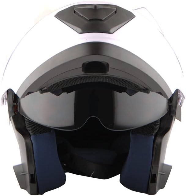 1Storm New Motorcycle Bike Modular Full Face Helmet Dual Visor Sun Shield: Glossy White
