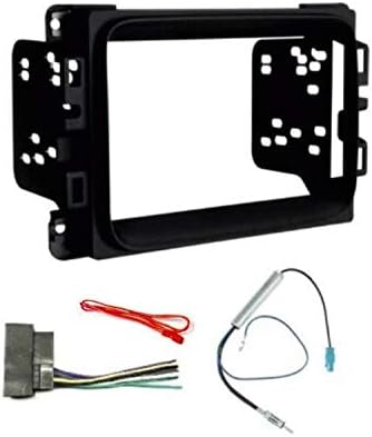 Double Din Car Stereo Radio Install Kit, Wire Harness, and Antenna Adapter -Made for Dodge Ram: 2013-2018 Ram 1500/2500/3500 (No Factory 8.4" Screen Vehicles) + More -No Factory External Amp Vehicles