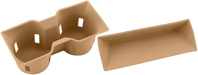 Center Console Storage Box for 2025-2026 Land Rover Defender 90 110 130 Wireless Charging Mat Cup Holder Interior Storage Silicone Mat Tuning Supplies Accessories (2025 Defender (Dark Beige))