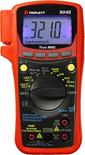 Triplett 9045 True RMS CAT III 6000 Count Digital Multimeter with Certificate of Calibration to NIST