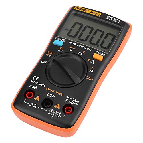 AN8008 True-RMS Digital Multimeter AC DC Voltage Ammeter Current Ohm Meter Test Diodes Transistors Temperature Red
