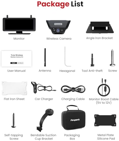 Solar Magnetic Wireless Backup Camera with a Bendable Suction Cup Bracket: Place the Monitor Anywhere You Want Without Obstructing Your View, 7.2" HD 16:9 Monitor, Receive Reliable Customer Service