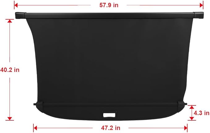 SCITOO Cargo Cover 2024-2025 for Kia EV9 BATTERY Upgraded Retractable Rear Trunk Cover with Aluminum PVC&Plastic, Tool-Free Installation