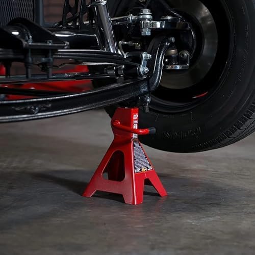 Big RED Torin Steel Jack Stands: 2 Ton (4,000 lb) Capacity, Fit Use for Cars Automotive Small Vehicles, Red, 1 Pair