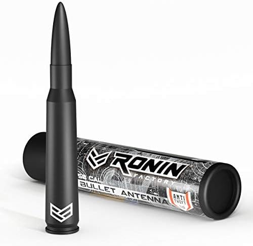 RONIN FACTORY Bullet Antenna Chevy Silverado & GMC Sierra Trucks - 50 Cal Truck Antenna Accessories - Anti Theft - Carwash Safe - Short Replacement Antenna
