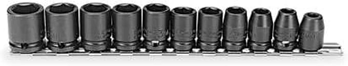 Stanley Proto J72202 11 Piece 6 Point 3/8" Drive Metric Impact Socket Set