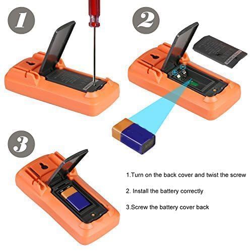 Auto Ranging Digital Multimeter & Clamp Meter with Storage Bag Battery Alligator Clips Test Leads for AC/DC Voltage/Current Voltage Alert Amp Ohm/Volt (38B Clamp Meter+18B Multi Meter Orange)