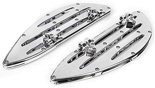 Goldfire Large Floorboards Driver Footpegs CNC Blade Aluminum Front Rider Foot Rest Pedal Motorcycle Accessories Fit for Harley Touring 1984-2017, Softail FL 1986-2017, Dyna FLD, Chrome