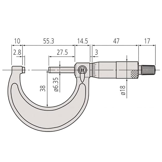 Mitutoyo 103-178, Outside Micrometer, 1-2" Measuring Range, 0.001" Graduation, +/-0.0001" Accuracy, High-Accuracy Thickness Measurement with Smooth Stop Control and Reliable Repeatability