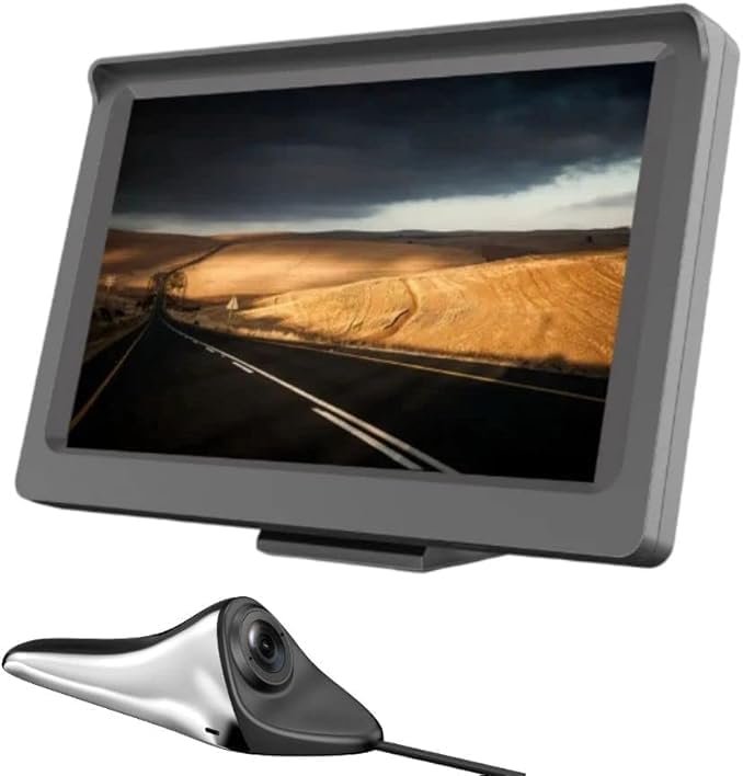 Car Blind Spot Display, HD Side View Camera, Electronic Blind Spot Rearview Mirror Camera with Rotatable Lens (Black)