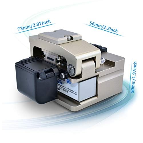 FTTH High Precision Optical Fiber Cleaver 16 Surface Blade Fiber Cutter Tool for 250μm 900μm 3.0mm Indoor Fiber Splicing with 4in1 Holder & Scrap Collector(OFC-21NA)