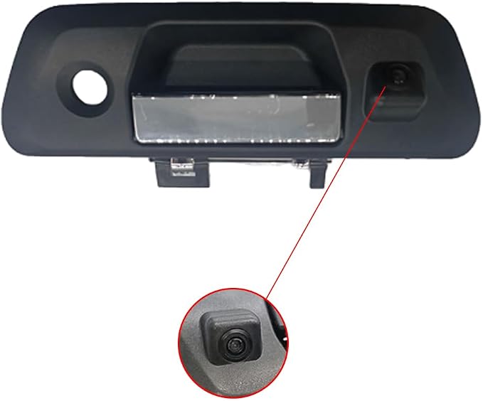 Riloer Tailgate Handle Rear View Backup Camera with Static Guidelines Black, Compatible with Nissan 2015-2018 Navara D23 NP300, CCD (Charge-Coupled Device) Tailgate Door Handle Camera