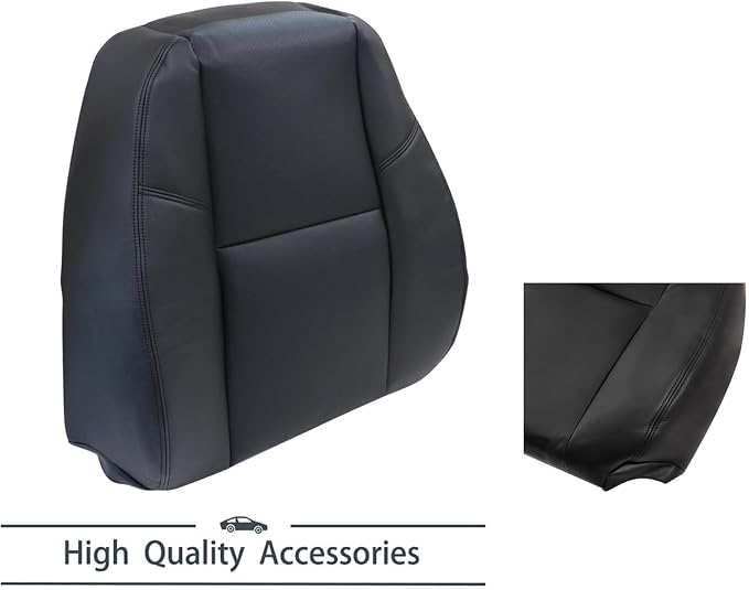 FZJDSD Black#194 196 197 Driver or Passenger Side Bottom & Top Back Microfiber Leather Replacement Seat Covers Compatible with Cadillac Escalade 2007-2014,Chevy Tahoe Suburban Silverado GMC Yukon
