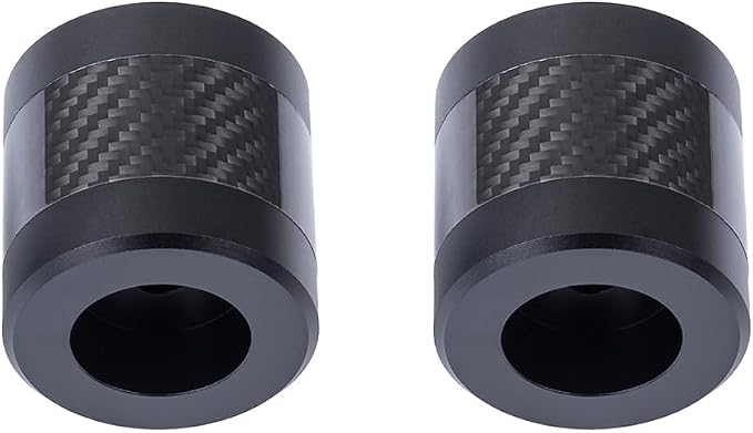 Advanblack ProTek Machined 1.25" Crash Bar Sliders Decorative Wheel Rotatable End For Front Engine Guard Harley Saddlebag Guards (Black CNC w/Carbon Inlay)