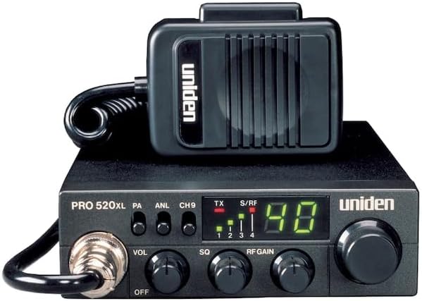 Uniden PRO520XL Pro Series 40-Channel CB Radio. Compact Design. ANL Switch and PA/CB Switch. 7 Watts of Audio Output and Instant Emergency Channel 9. - Black