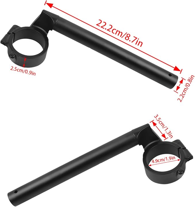 49mm Clip On Handlebars Replacement for Honda CBR1000RR 2008-2013 Left & Right Aluminum Motorcycle 7/8" Clip On Fork Tube Handlebars