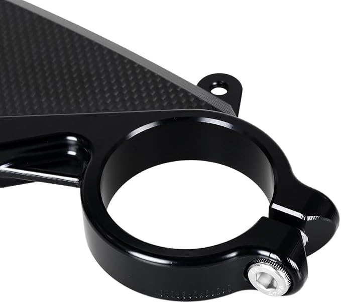 ONE.K.S Motorcycle Uplink Triple Tree Forks Front End Upper Top Clamp CNC Aluminum Steering Clamp Fit for YZF R6 European Version 2017-2025 (Black-TX)