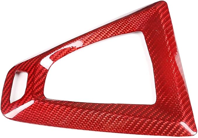 Fit for BMW F80 F82 M3 M4 2014 to 2019 Center Console Gearbox Decorative Panel Frame, Real Carbon Fiber Interior Accessories Gear Lever Panel Base Cover (LHD - Red Carbon)