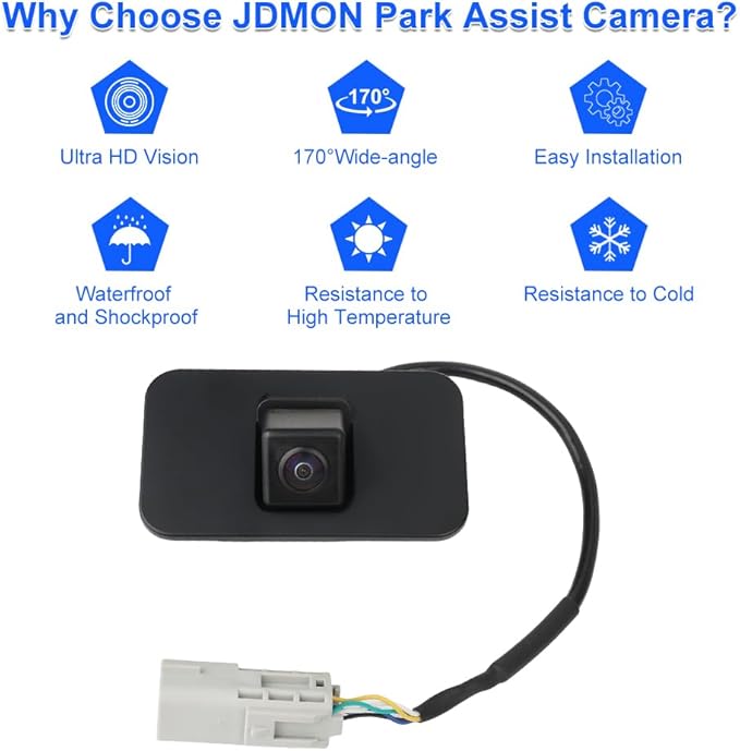 JDMON Backup Camera Replacement for Cadillac Escalade ESV Chevy Suburban Tahoe GMC Yukon XL 2015-2020 Reverse Rear Park Assist Camera Replacement for 23378804 23404613 23432248