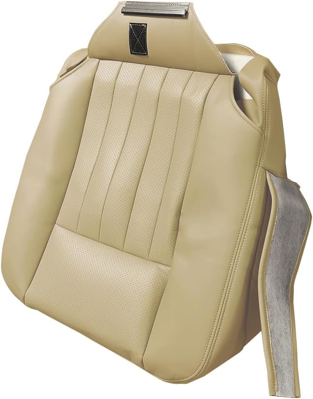 Passenger Side Bottom Seat Cover Replacement Perforated Compatible with Lincoln Navigator 2005-2006 Microfiber Leather Tan