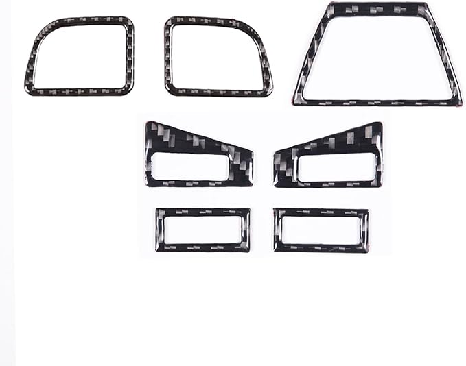 Real Soft Carbon Fiber Car Center Console Dashboard Air Outlet Warning Light Switch Panel Exhaust Vent Pulley Panel Decorative Stickers,for Toyota Supra 2019-2022,7PCS (Black)