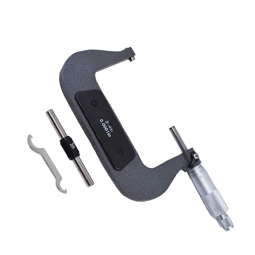 findmall 3-4" Outside Micrometer 0.0001" Carbide Tipped 3-4 Inch Micrometer Machinist Tool