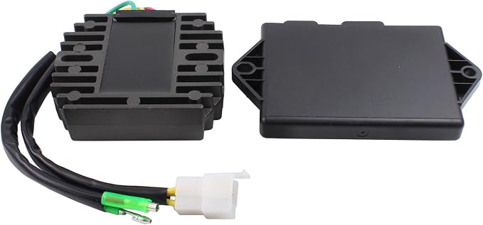 Stator with Gasket Regulator Rectifier Ignition Coil Spark Plug Ignitor CDI Box Wire Harness Starter Relay Kit for Yamaha Warrior 350 YFM350X 1997 1998 1999 2000 2001