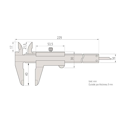 Mitutoyo 530-104, Vernier Calipers, Stainless Steel, for Inside, Outside, Depth and Step Measurements, Metric, 0"/0mm-150mm Range, +/-0.05mm Accuracy, 0.05mm Resolution, 40mm Jaw Depth | Stainless Steel