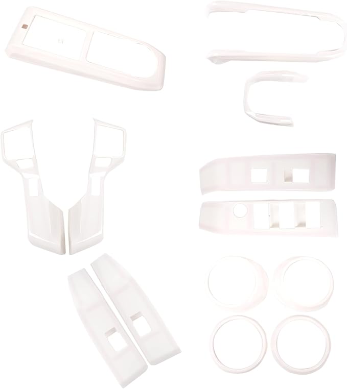 Lcojicep 14PCS Full Set Interior Decoration Trim Kit Compatible with Toyot@ Tacoma 2016-2022 Central Control Dashboard Frame Cover Shift Knob Cover Air Vent Trim Cover Window Button Cover (White)