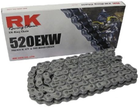 RK Racing Chain 520EXW-130 (520 Series) Steel 130 Link Extreme Performance Off-Road and ATV XW-Ring Chain with Connecting Link