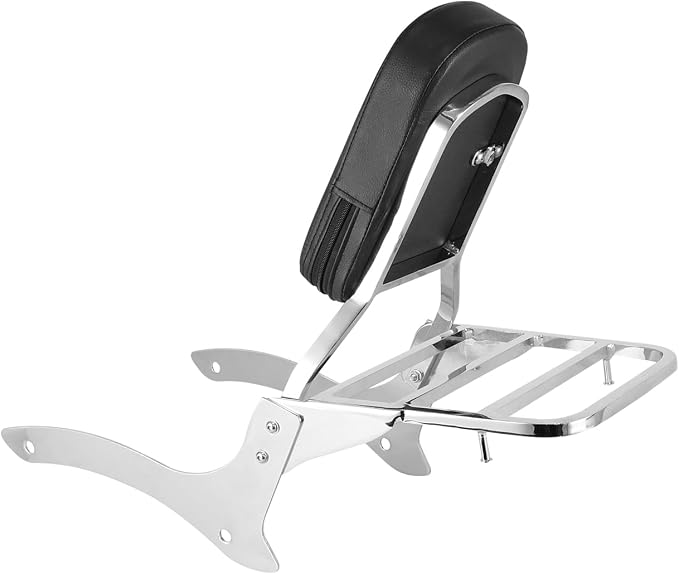 Motorcycle Rear Backrest Sissy Bar With Luggage Rack Compatible With For 1999-2011 Yamaha VStar Dragstar 1100 XVS1100 DS1100 Detachable Passenger Sissy Bar Backrest