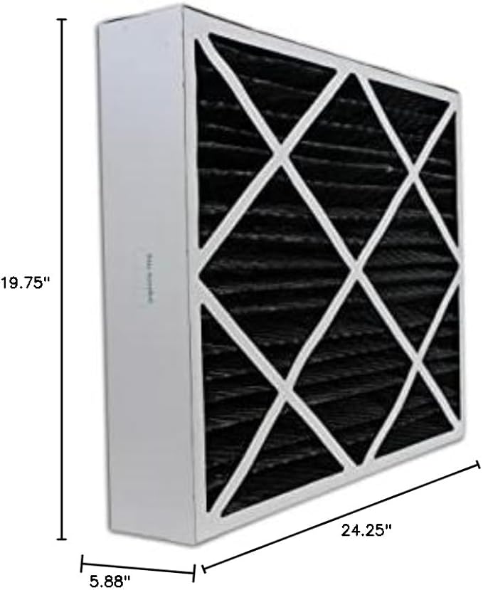 Filterbuy 20x25x6 Air Filter MERV 10 Odor & Allergy Defense with Activated Carbon (4-Pack), Pleated HVAC AC Furnace Filters for AprilAire Space-Gard & Lennox (Actual Size: 19.75 x 24.25 x 6.00)