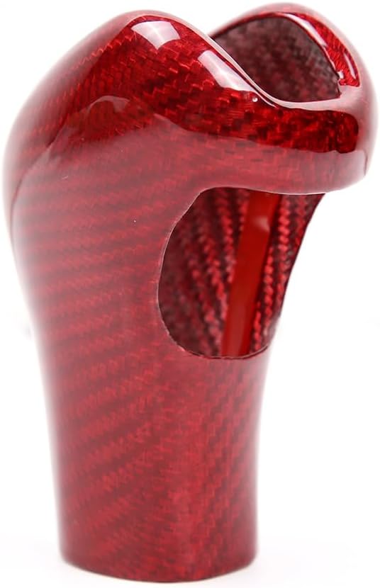 Real Carbon Fiber Source Manufacturer Automotive Interior Accessories Center Console Gear Shift Knob Decorative Protective Cover for Porsche 2011-2017 Cayenne (Red Carbon Fiber)