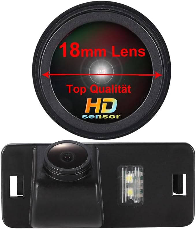 HD IP68 1280Pixels 170° License Plate Light Rear View Reversing Camera Compatible with BMW E82 E90/E90N/E91/E92/E93/M3/E39/E60/E60N/E61/E61N E53/E70/E71/X5/X6/Limousine/Coupe/Cabrio/E88 Convertible