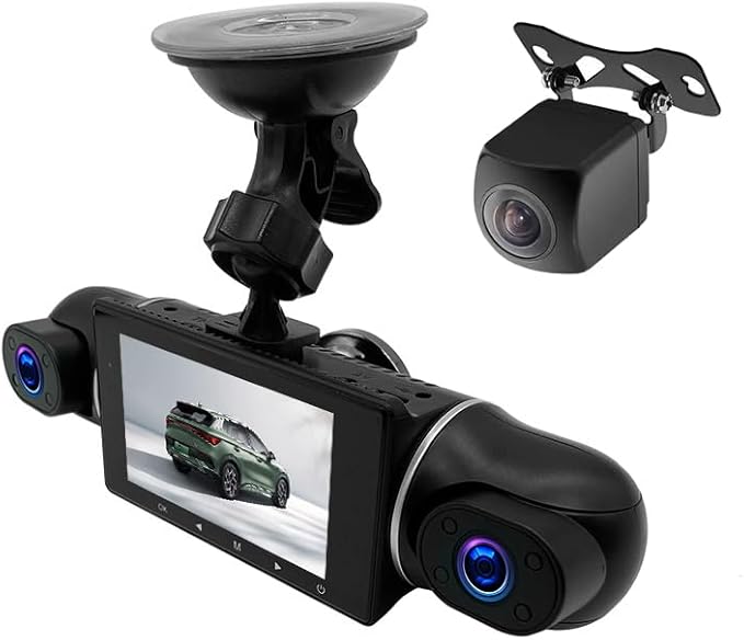 4 Cameras 1080P Dash Cam 4 Lens 3 Inch IPS Screen Car Black Box WiFi APP Control G-Sensor Car Driving Video Recorder Free 128GB TF Card