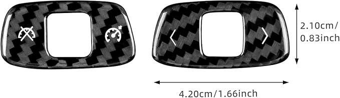 Real Carbon Fiber Steering Wheel Volume Control Button Covers - 2PCS for Corvette C8 2020 2021 2022 2023 2024 2025 Carbon Fiber Accessories, Anti-Scratch Protective Accessories (Black)