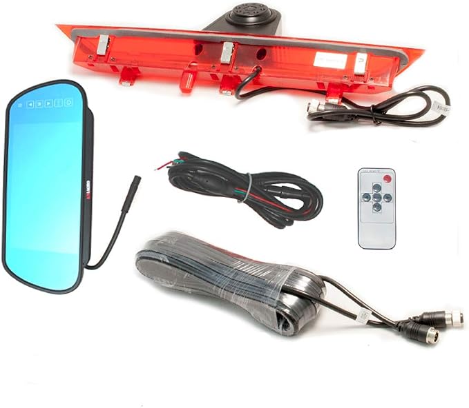 Compatible for Ford Transit 150 2015-2020, Transit 250 2015-2020, Transit 350/350 HD 2015-2020,350HD L4H3 Brake Light Backup Camera with 7 inch Clip-on Mirror Monitor (Transit Van)