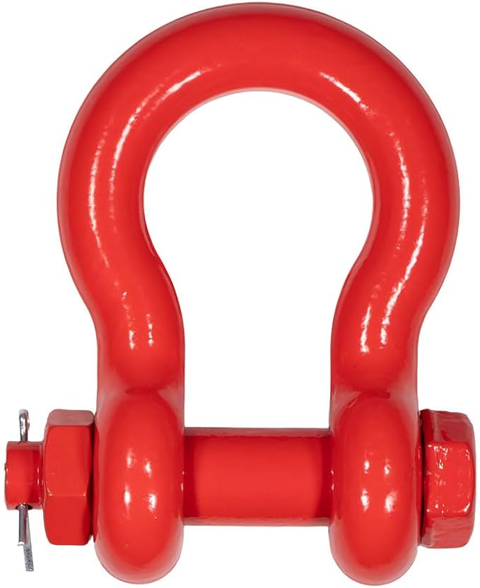Mytee Products 2 Pack 1-1/8" Anchor Shackle Forged Carbon Steel w/Safety Screw Pin Load Limit 19,000 lbs, Double Rust Protection Heavy Duty D Ring Bolt Type Shackle for Towing, Rigging