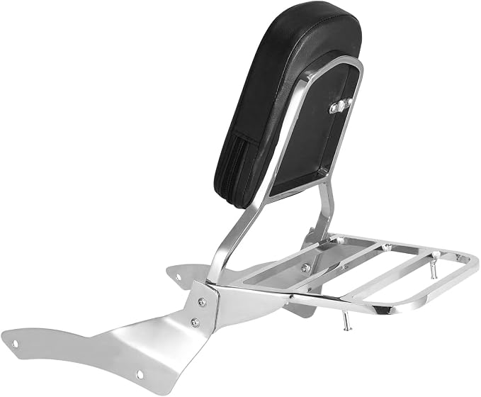 Chrome Passenger Backrest Sissy Bar with Luggage Rack Compatible With For Yamaha Vstar 400 650 Dragstar 400 650 Classic 1998-2018 Detachable Sissy Bar Backrest