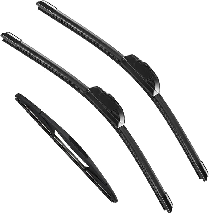 3 Pack Windshield Wiper Blades Compatible with 2007-2017 Jeep Wrangler 2008-2018 Wrangler JK Original Factory Quality Front Rear Wipers Blade Set for My Car - 15" 15" 13"