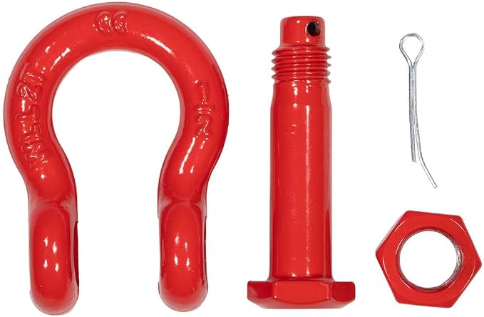 Mytee Products 10 Pcs 1/2" Anchor Shackle Forged Carbon Steel w/Safety Screw Pin Load Limit 4,000 lbs Double Rust Protection Heavy Duty D Ring Bolt Type Shackle for Towing, Rigging, Vehicle Recovery