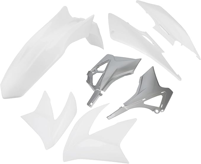 Dirt Bike Plastic Kits for Hawk 250, Rear Front Fender Side Cover Fairing Body for Hawk250 White