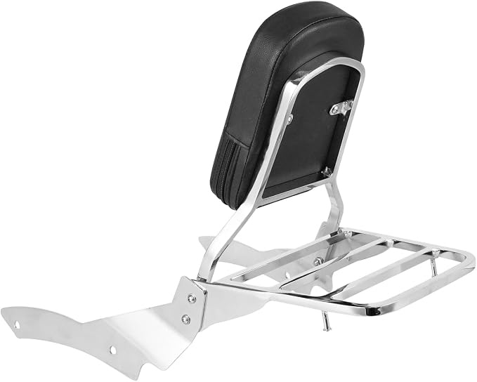 Passenger Backrest Sissy Bar with Luggage Rack Compatible with for 1996-2017 Yamaha Vstar 650 400 Custom 1997-2017 Dragstar 650 400 Custom Rear Sissy Bar Backrest