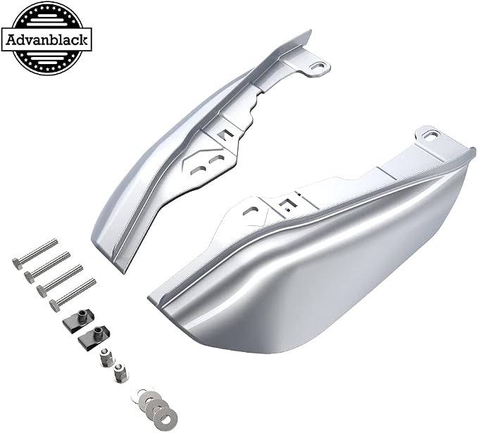 Advanblack 2024 RG Mid Frame Air Deflectors Compatible for Harley Touring Street Glide, Road King, Electra Glide, 2009-2025(Barracuda Silver)