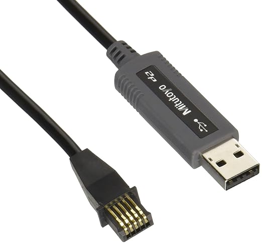 Mitutoyo 06AFM380F USB Input Tool Direct (Digimatic to USB) Cable, Flat Straight Type, 2 m Length, USB HID Output for Direct PC Data Collection from Digimatic Measuring Tools